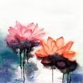 thumbnail image 3 of Atelier B Art Studio 20x20 Black Modern Framed Museum Art Print Titled - WATERCOLOR LOTUS FLOWERS, 3 of 5