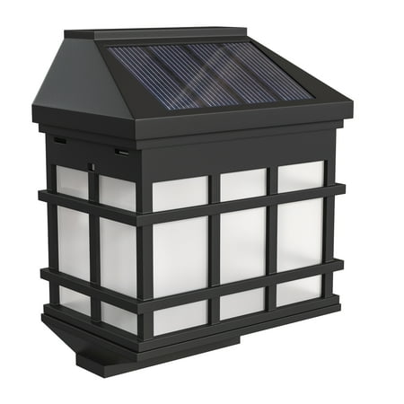 Flash Furniture - Holder Decorative Wall Mount Solar Powered Lighting for Decks and Fencing - Black