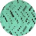 thumbnail image 1 of Ahgly Company Indoor Round Solid Turquoise Blue Modern Area Rugs, 3' Round, 1 of 4