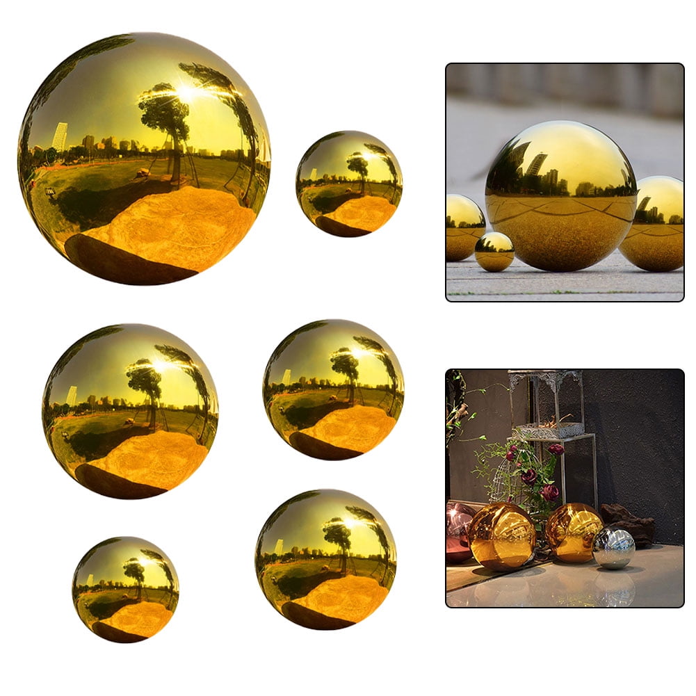 2PCS 304 Stainless Steel Mirror Sphere Gazing Ball Home Outdoor Garden Ornaments 