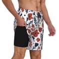 thumbnail image 3 of Balery Red Blue Leaves Mens Swim Trunks Swim Shorts for Men Quick Dry Inseam Beach Shorts with Compression Liner Pocket-Medium, 3 of 9