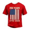 thumbnail image 4 of Mens Patriotic Shirts Independence Day 250 Anniversary Usa Shirt Short Sleeve Crew Neck 1776 - 2026 T Shirts Graphic Loose Usa Flag Tees Red 2XL, 4 of 4