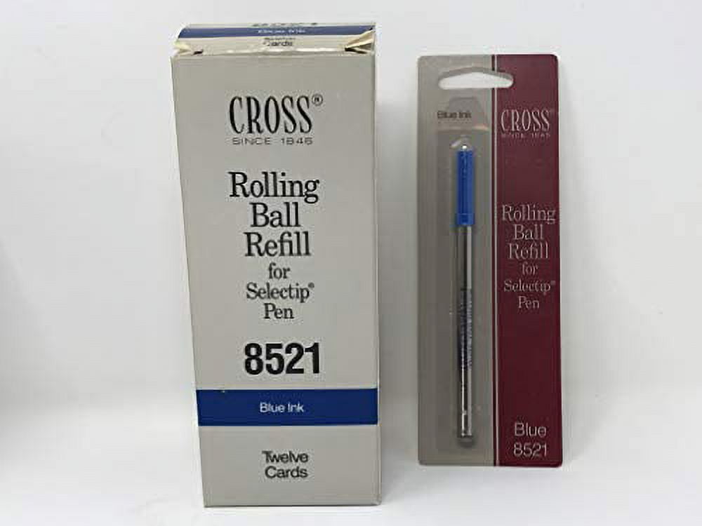 Cross Blue Gel Ink Rolling Ball Refill 12 Pack for Selectip Pens - 12 Refills