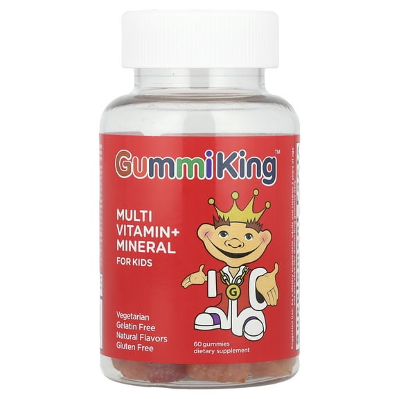 GummiKing Multi Vitamin   Mineral For Kids, Grape, Lemon, Orange, Strawberry And Cherry, 60 Gummies