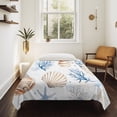 thumbnail image 4 of Coastal Ocean Small Tapestry for Bedroom Wall Hanging Tapestry,Blue Yellow Coral Starfish Shell Gradient Ceiling Backdrop Tapestries Poster Blanket Wall Decor for Teens Room Living Room 23" x 28", 4 of 8