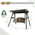 thumbnail image 3 of Costway 2 Person Wooden Garden Swing Bench Chair w/ Adjustable Canopy for Garden Porch, 3 of 10