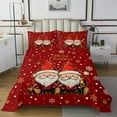 thumbnail image 1 of YST Ensemble de Courtepointe Gnome de Noël Taille Simple, Cadeaux de Noël Rouges pour Enfants Ensemble de Couvre-Lit Motif Flocon de Neige d'Hiver Ensemble de Literie Kawaii Décorations de Noël avec 1 Taie d'Oreiller, 1 of 3