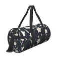 thumbnail image 3 of Xecao Lilies Flowers print Round Travel Duffel Bag is a foldable gym bag with an inner pocket, perfect for travel sports, 3 of 8