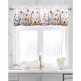 thumbnail image 2 of Faux Linen Valances for Windows Colorful Poppy Watercolor Floral Curtains Valance Light Filtering Rod Pocket Small Window Treatment for Kitchen Living Room Bedroom 42x18In, 2 of 6