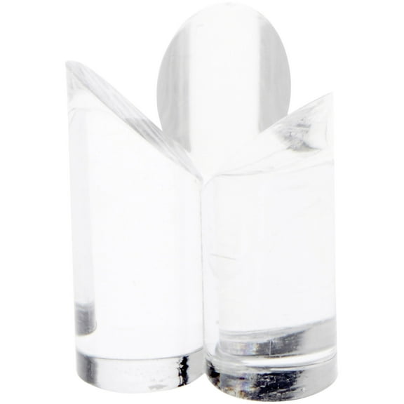 Plymor Clear Acrylic 3-Prong Sphere Stand to Hold Egg, Marble, Ball or Sphere, 2.5" H x 2" W x 2" D