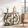 thumbnail image 3 of Fnova 41.3" Industrial Console Table, 3-Tier Entryway Table with Arched Metal Frame, Storage Shelves, Easy Assembly, for Living Room, Hallway, 3 of 18