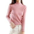 thumbnail image 1 of Chandails Légers pour Femmes Col Roulé Élégant Manches Longues Ajusté Tricot Vêtements d'Automne, 1 of 3
