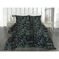 thumbnail image 2 of Ambesonne Watercolor Forest Quilted Bedspread Set 3 Pcs, Leaves of Jungle, King, Lavender and Jade Green, 2 of 4
