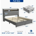 thumbnail image 6 of EnHomee Full Modern Metal Wood Platform Bed with Storage Drawers, Gray, 6 of 7