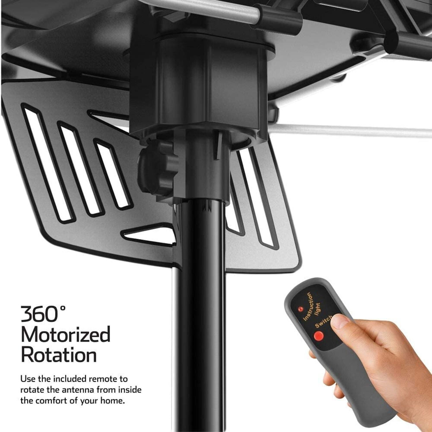 ONN Outdoor TV Antenna with Pole, with 150 Miles Reception Range