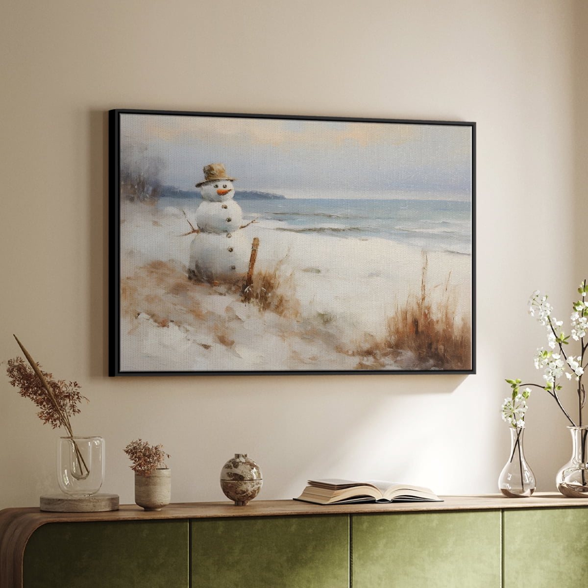 Vintage Landscape-CCXIX By Wexford Home Framed in Black Wood Gallery Wrapped Canvas 27 in. x 41 in.