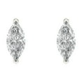 thumbnail image 3 of 1 ct Push-Back Stud Earrings for Women | 8x4mm Marquise Cut White Sapphire | 18K White Gold, 3 of 5