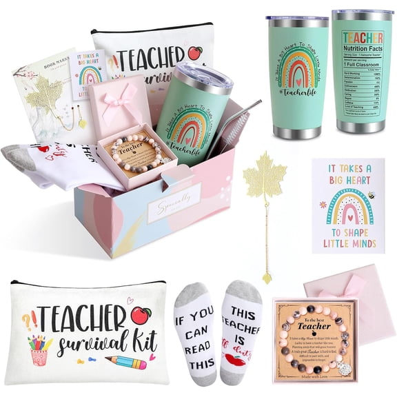 Best Teacher Appreciation Gifts for Women, Back to School, Christmas, Valentine's Day Gifts for New Teacher-20 oz Tumbler Set -Green