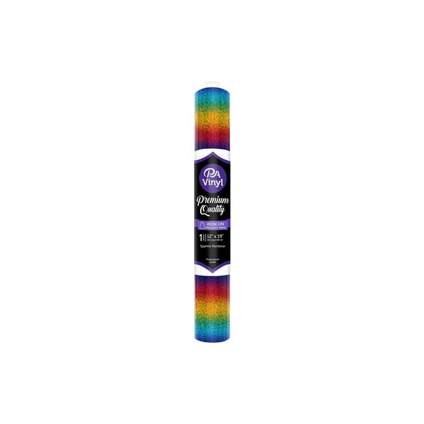 iron on vinyl 12x19 roll sparkle rainbow walmartcom