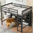 thumbnail image 2 of Harper & Bright Designs Pine Wood Storage Twin Loft Bed with Built-in Bookcase, 2 of 14