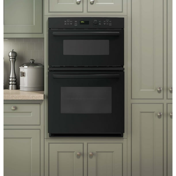 GE Appliances JK3800DHBB 27 Inch Electric Double Wall Oven/Microwave Combo Black