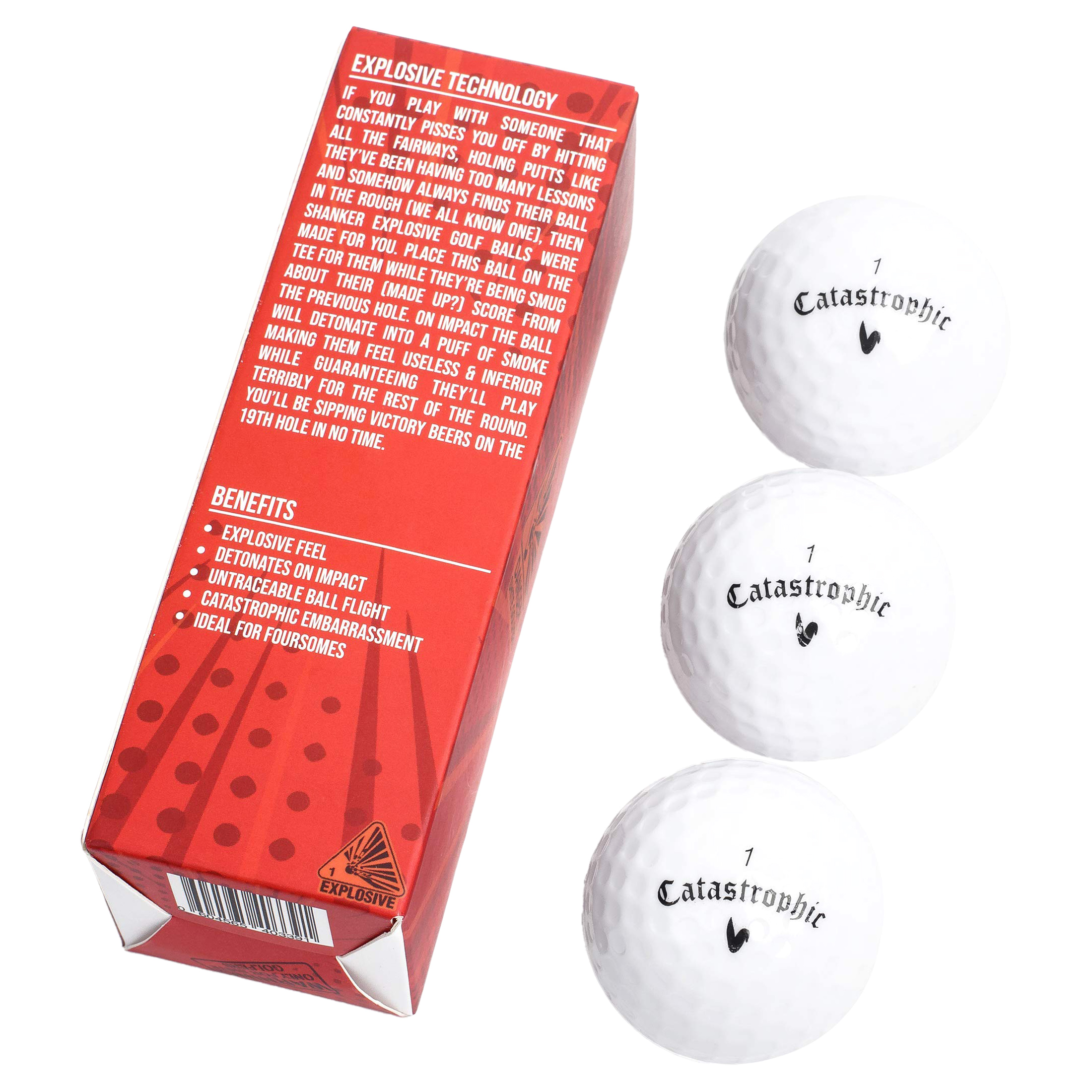 Shanker Golf Exploding Balls - Prank Balls That Explode on Impact - Funny Joke for Golfers (Sleeve of 3, Novelty)