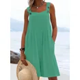 thumbnail image 3 of Plus Size Women's Casual Wide Leg Shorts Jumpsuit with Belt & Button Pockets – Loose Fit Summer Overalls, 3 of 9