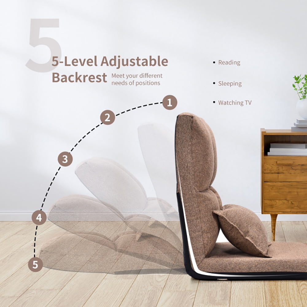 Finihen Folding Sleeper Couch, Fold Down Flip Convertible Sleeper Couch with Pillow, Foldable Mattress for Living Room, Dorm, Home, Office, Apartment, Brown Finihen Folding Sleeper Couch, Fold Down Flip Convertible Sleeper Couch with Pillow, Foldable Mattress for Living Room, Dorm, Home, Office, Apartment, Brown
