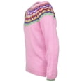 thumbnail image 2 of Cyndeelee Girls Long Sleeve Knit Pullover Christmas Sweater Crewneck Holiday Sweater Shirt (Multicolored Yoke/Pink, 2T), 2 of 5