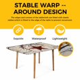 thumbnail image 4 of Texas Star Vintage Table Cloths for 4 Foot Rectangle Tables, Red Retro Berry Beige Wooden Patio Waterproof Elastic Fitted Tablecloths, Washable Rectangular Table Cover for Camping, 4 of 8