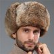 thumbnail image 3 of Gorro de piel de conejo, gorro de piel de invierno, grueso, cálido y resistente al frío, de algodón, para exteriores, gorro de piel de conejo con orejeras, gorro de nieve para hombre, gris, 3 of 5