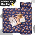 thumbnail image 4 of Football Icon Darkblue Pattern Toddler Nap Mat with Pillow & Blanket, Soft Sleeping Mat for Preschool Daycare Travel Sleepovers, 4 of 6