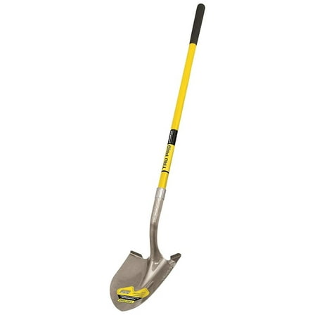 31198 Tru Pro Round Point Shovel, Fiberglass Handle, 10-Inch Grip, -Inch