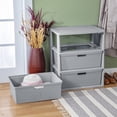 thumbnail image 4 of Sterilite Wide 3 Drawer Tower, Easy to Assemble with Removable Decorative Cross-Weave Plastic Drawers, Tool-Free, Gray, 4 of 14