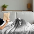 thumbnail image 3 of Charleston Soft Flannel Fleece Blanket, Smoky Style City Skyline Simplistic Illustration Modern Graphic Design, Cozy Plush for Indoor and Outdoor Use, 50" x 60", Charcoal Grey White, by Ambesonne, 3 of 5