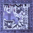 thumbnail image 1 of Ahgly Company Machine Washable Indoor Square Animal Blue Traditional Area Rugs, 7' Square, 1 of 4
