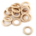 thumbnail image 1 of 20Pcs Natural Unfinished Wood Rings Wooden Round DIY Craft Jewelry Making Accessory New, 1 of 10
