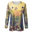 thumbnail image 5 of TSADFHJI Longues Hauts à Manches pour Femmes Pack Mode Décontractée Imprimé Col Rond T-Shirt à Manches Longues TTG Violet Foncé, 5 of 5