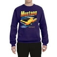 thumbnail image 2 of Wild Bobby, Ford Yellow Mustang Horsepower Cars and Trucks Unisex Crewneck Graphic Sweatshirt, Purple, Medium, 2 of 6