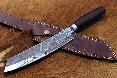 Details about   14" long Damascus steel chef Knife 2 tone Dollar wood scale 9" full tang blade 