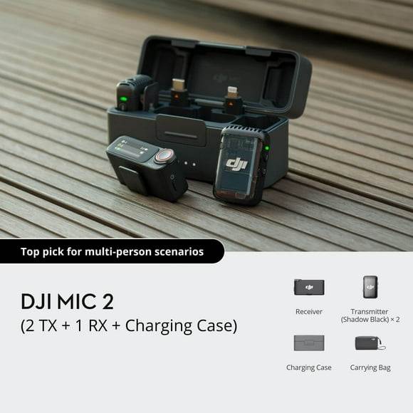 DJI Microphone CP.RN.00000325.02 DJI Mic 2 2 TX + 1 RX + Charging Case FCC Retail