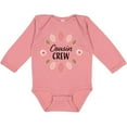 thumbnail image 3 of Inktastic Cousin Crew with Pink Flowers Girls Long Sleeve Baby Bodysuit, 3 of 5