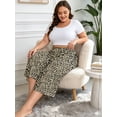 thumbnail image 6 of FEREMO Women Plus Size Pajama Pant Capri Printed Sleep Pant with Pockets 3-Pack, 6 of 9