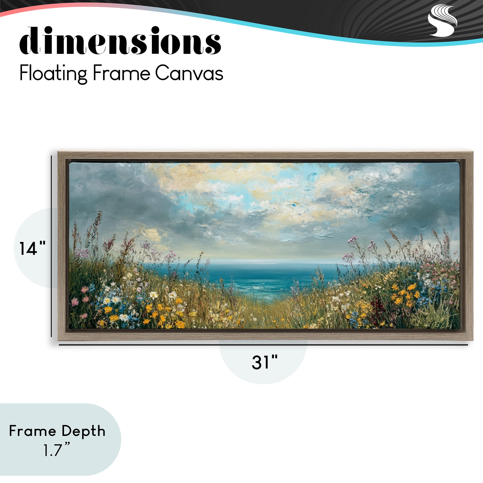Stupell Industries Scenic Coastal Flowers In Bloom Brown Framed Floater Canvas Wall Art, design by Petal Prints Design