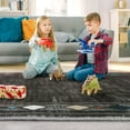 thumbnail image 5 of FairOnly 9' x 12' Large Low Pile Stain Resistanta Area Rug for Living Room Bedroom Modern Bordered Carpet, Brown, 5 of 7