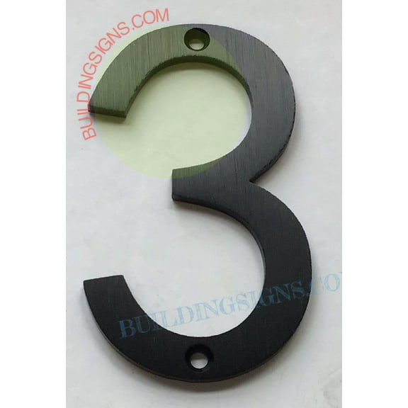 House number 3 sign ( Black Aluminium, 3 inch)-Floating Mount House Number sign-The Mont Dom line -ref18722