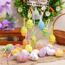 Moocorvic Easter Hanging Decoration Foam Easter Eggs Easter Basket Stuffers DIY Crafts for Kids Gilrs Boys,Colorful
