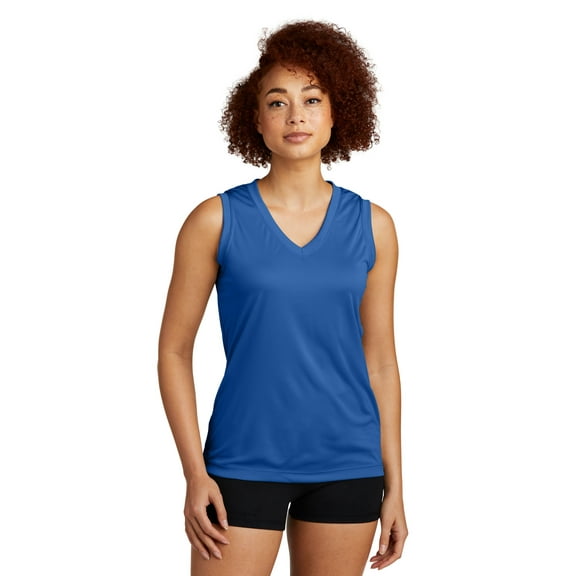 Sport-Tek Women's Sleeveless PosiCharge Ecompetitor V-Neck Tee. LST352