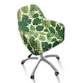 thumbnail image 2 of FOR U DESIGNS Palm Leaf Print Dining Chair Slipcovers with Arms, Waterproof Criss Cross Chairs Cover, Vanity Chair Protector, Mid Back Wide Seat Accent Chairs Covers, 2 of 8