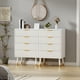 thumbnail image 5 of QinaQin Cómoda moderna de 4 cajones con jaladeras y patas doradas, mueble organizador para recámara, sala, pasillo o recibidor, estilo elegante y funcional, 5 of 7